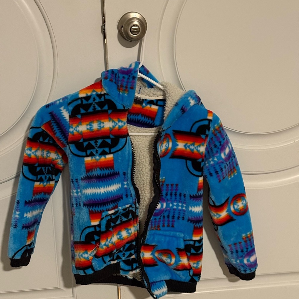 Colorful Patterned Fleece Jacket